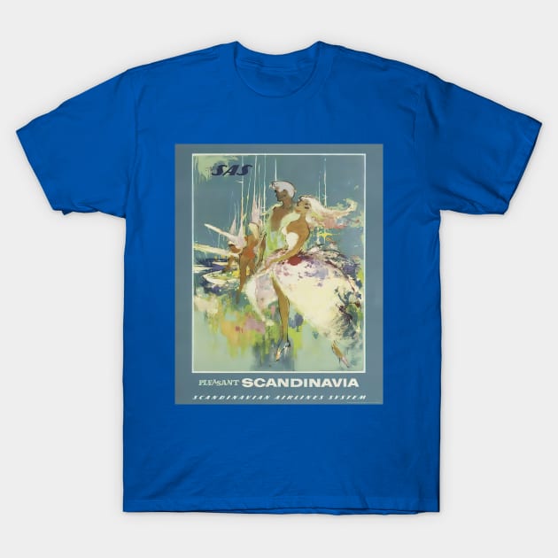 Vintage Scandinavia Travel Advertisement T-Shirt by xposedbydesign